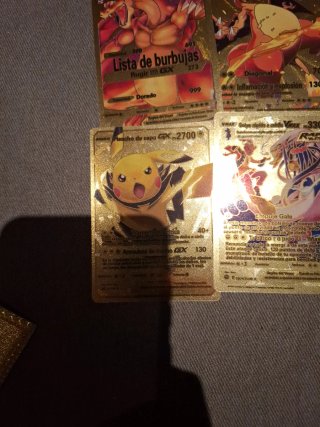 Lote 10 Cartas Pokémon Doradas + Sobre
