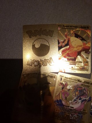Lote 10 Cartas Pokémon Doradas + Sobre