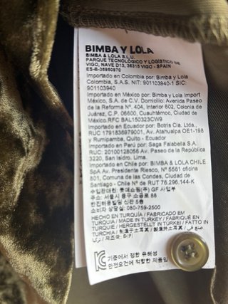 Vestido Bimba y Lola Terciopelo Verde