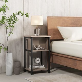 Comodino in legno ingegnerizzato spesso e telaio in