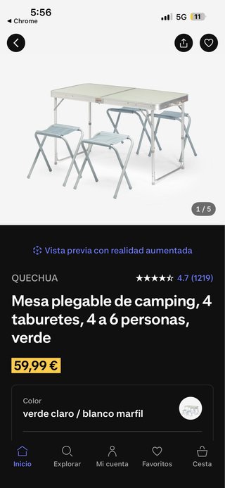 Mesa plegable Decathlon camping NO NEGOCIABLE