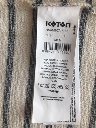 Camiseta Rayas Marineras Hombre XL Textura Froté