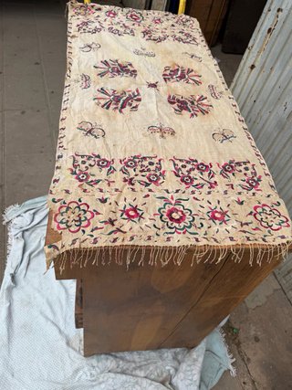 Antigua tela  mantel mantón mantilla oriental