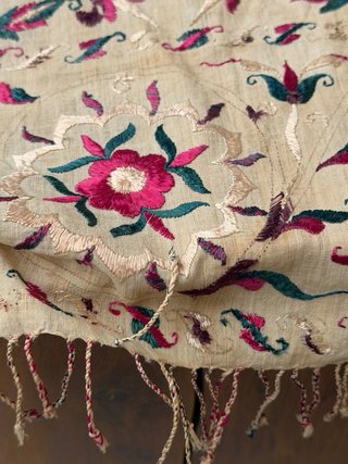 Antigua tela  mantel mantón mantilla oriental