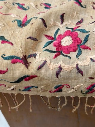 Antigua tela  mantel mantón mantilla oriental
