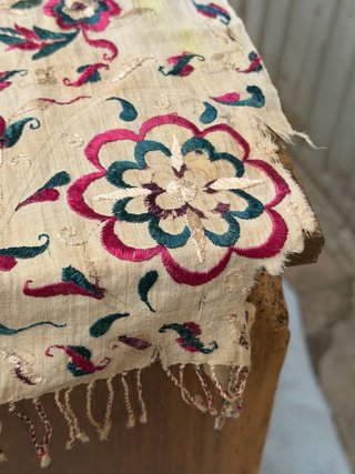Antigua tela  mantel mantón mantilla oriental