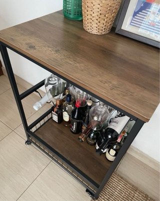 Mobile Bar Nero/Marrone in Legno e Metallo