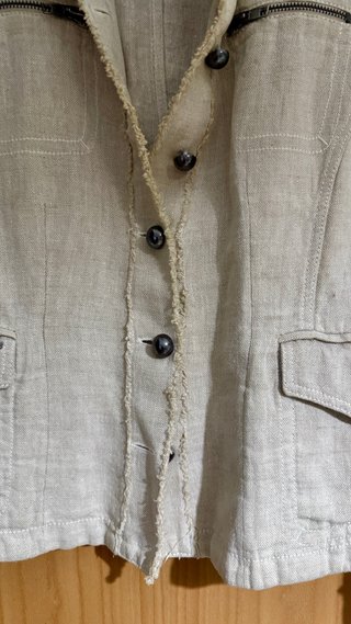 Chaqueta Lino Beige Caramelo