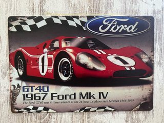 (641) Cartel metálico Ford GT40