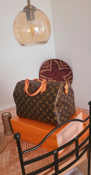 Bolso Louis Vuitton Speedy Marrón y Rojo
