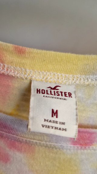 Camiseta Hollister Tie Dye Rosa y Amarillo