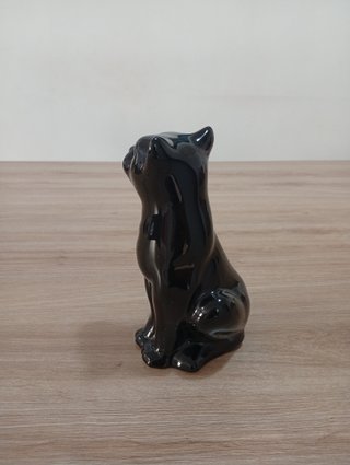 Figura di cane nero in ceramica 18 cm