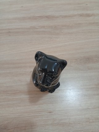 Figura di cane nero in ceramica 18 cm