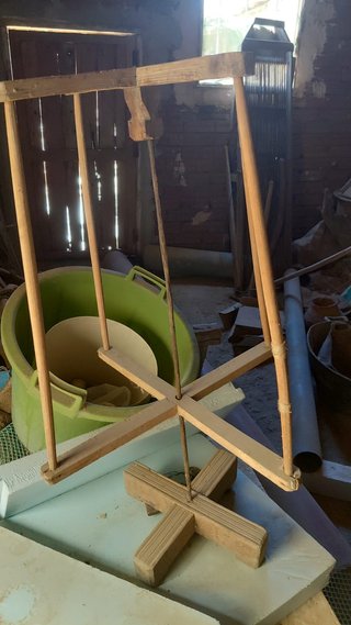 Torno/Devanadera Artesanal Madera Antiguo