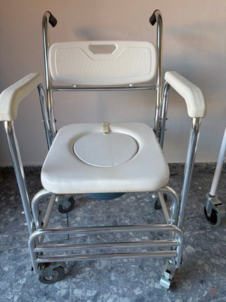 Silla de baño con inodoro incorporado
