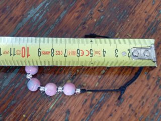 Braccialetto perline rosa e argento