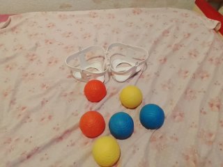 6 palline da bocce con custodia (senza bocce)