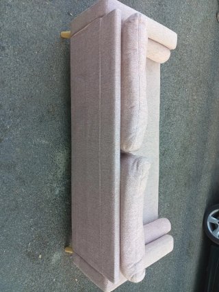 Sofá auxiliar 2 plazas beige/rosa
