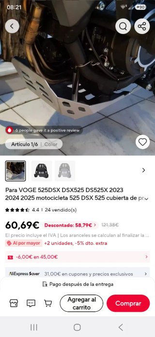 Cubrecarter Voge 525DSX Plata