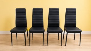 Mesa Comedor Blanca + 4 Sillas Polipiel