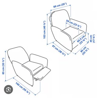 Sillón reclinable Ekolsund Ikea rosa Muy poco uso