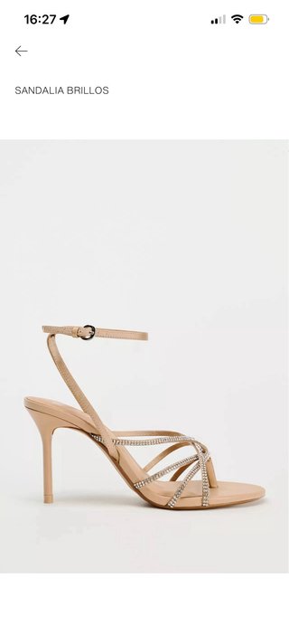 Sandalias Zara Beige con Brillantes