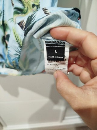 Camisa Hawaiana Palmeras Azul