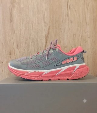 Zapatillas Hoka Gris y Rosa Talla 41