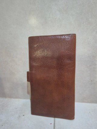 Cartera monedero de cuero marrón