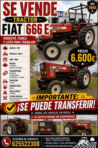 Tractor Fiat 666 E - Año 1984