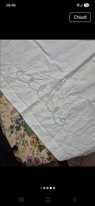 Tenda 100% cotone, ricamata per finestre