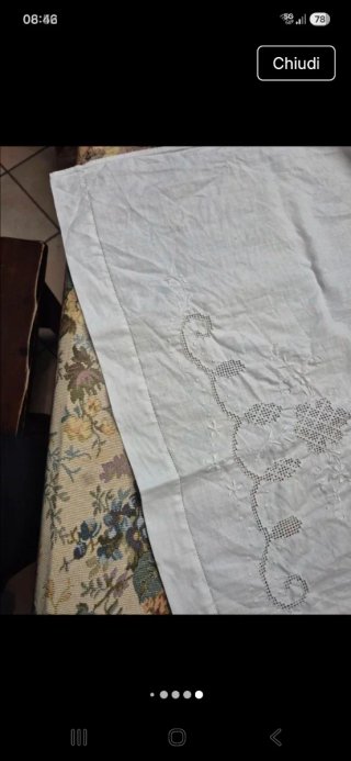 Tenda 100% cotone, ricamata per finestre