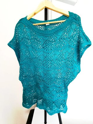 Blusa calada color teal