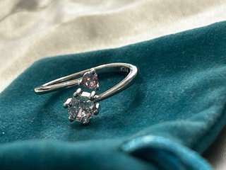 Anello Argento 925 Regolabile Pietra Rosa