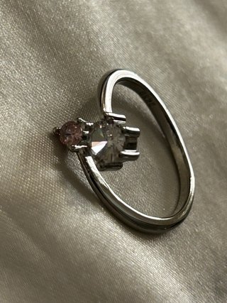 Anello Argento 925 Regolabile Pietra Rosa