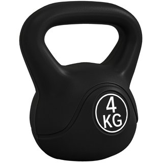Kettlebell 4kg in Plastica e Sabbia con Base Piatta e