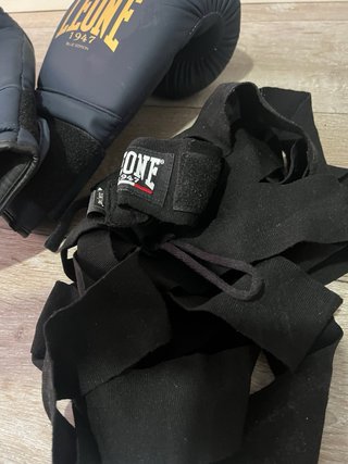 Guantes Boxeo Leone 1947 Azul Dorado
