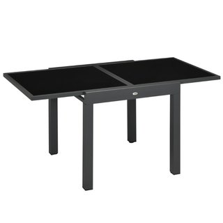 Tavolo da Pranzo Allungabile da Giardino con Piano in Vetro