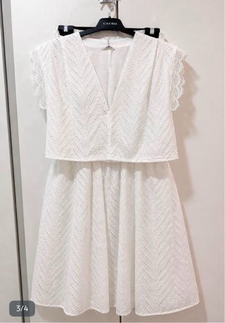 Conjunto blanco top y falda