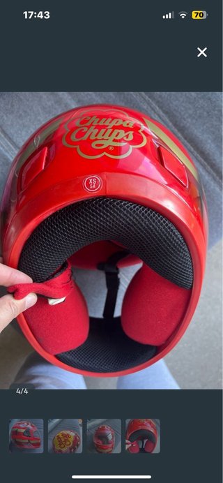 Casco infantil Chupa Chups rojo