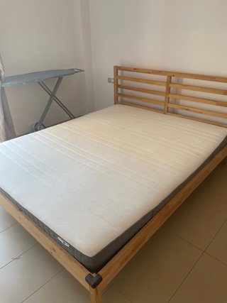 Cama Madera 160x200 + Colchón Blanco