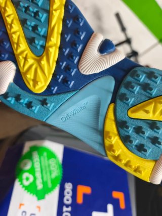 Zapatillas Off White Azul y Amarillo