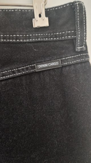 Falda Maxi Cargo Denim Negra Talla S