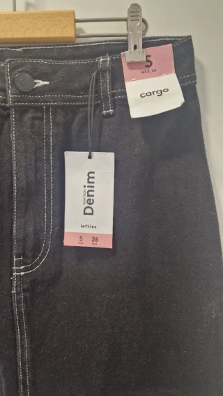 Falda Maxi Cargo Denim Negra Talla S