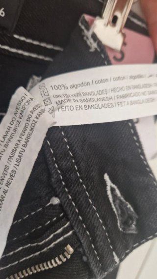 Falda Maxi Cargo Denim Negra Talla S