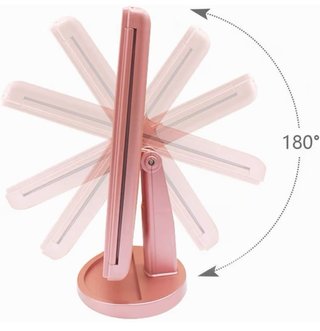 Espejo Maquillaje WEILY 1x/2x/3x Oro rosa giro180º