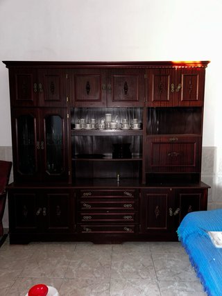 Mesa comedor y 6 sillas rústicas madera