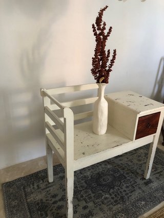 Banco de madera maciza blanco