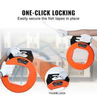 Cinta de Pescado, 73.2m 3mm (240 pies, 1/8 pulgadas), Extractor de Alambre de Acero con Carcasa y Mango Optimizado, Herramienta de Extracción de Cable Fácil de Usar, Herramientas de Pesca de Alamb...