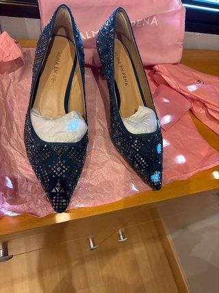 Zapatos Alma en Pena Talla 38 Azul navy /Plata